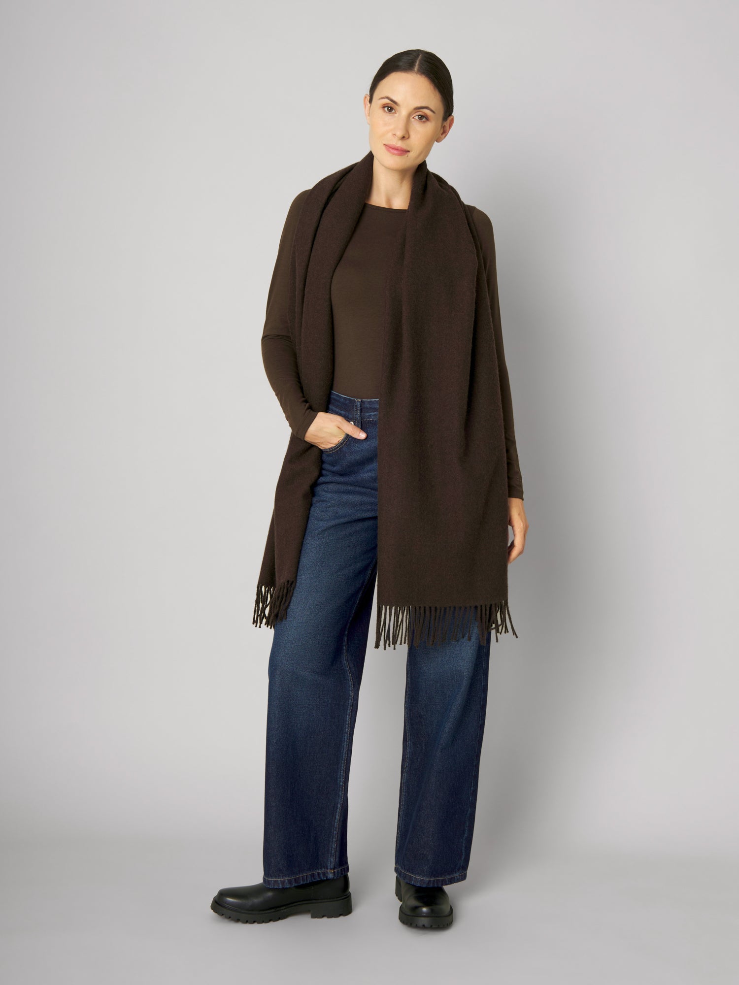 Wollschal PIPPA dark brown