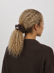 Scrunchie HILDA dark brown
