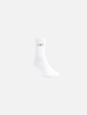 Socken KIARA in Weiß mit braunen everless Logo