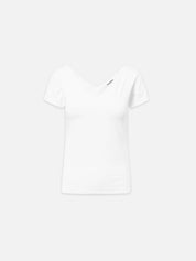 T-Shirt KIM in Weiß mit V-Ausschnitt