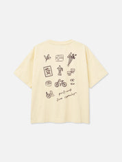 T-Shirt PHILIPPA mit Print auf der Rückseite in Butteryellow