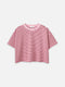 T-Shirt PHILIPPA cropped rose/cherry striped