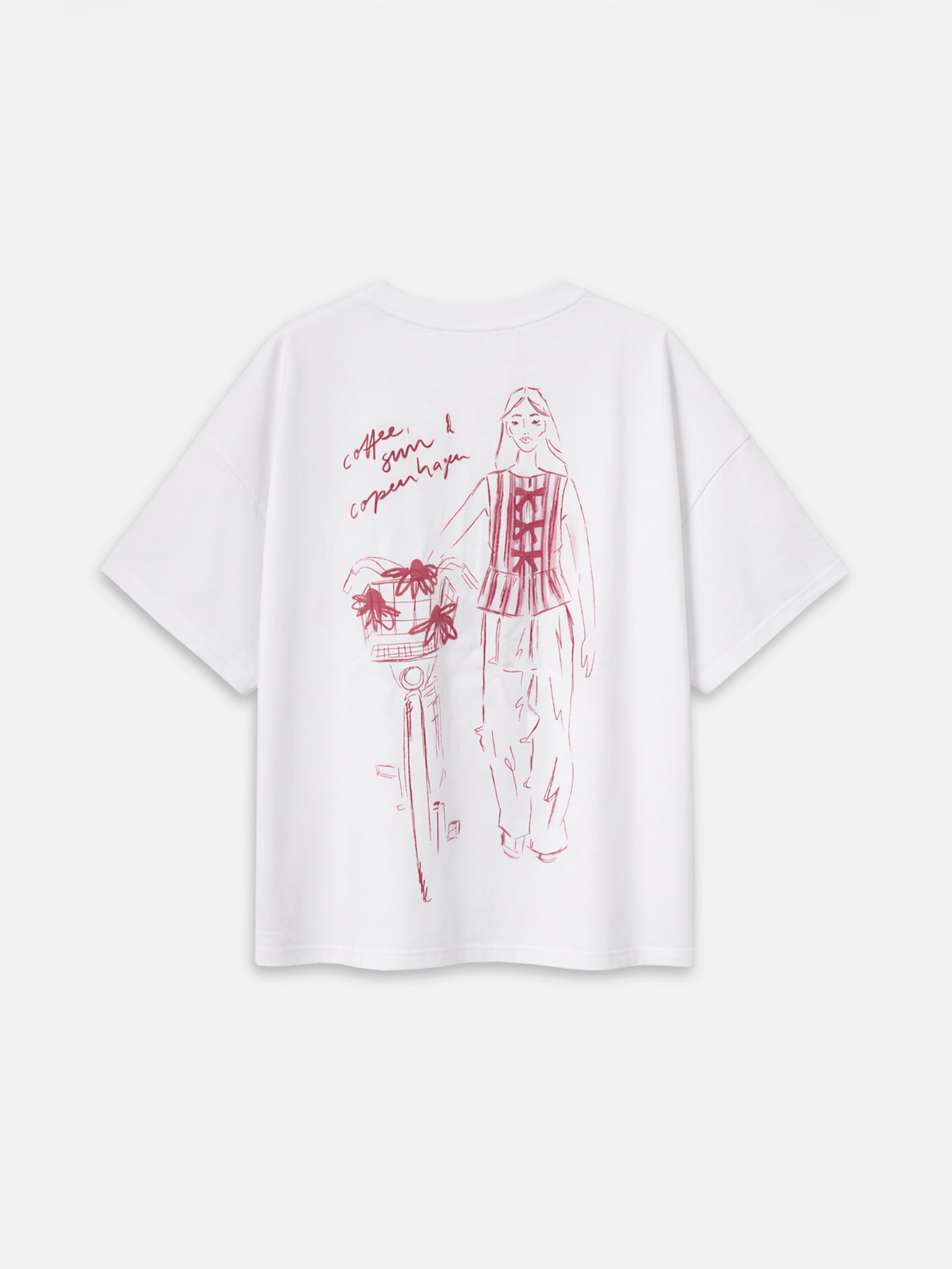 T-Shirt PHILIPPA print in weiß von der Rückseite