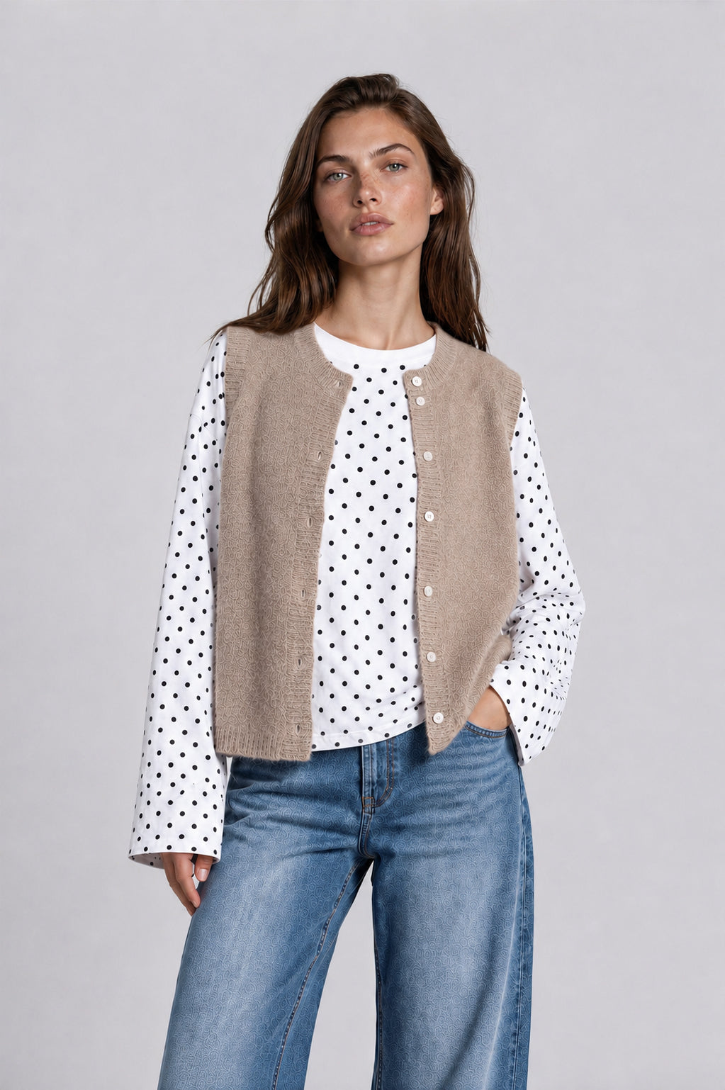 Strickweste LIV sandy beige
